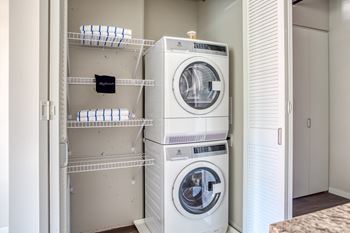 Full sized stacked washer and dryer